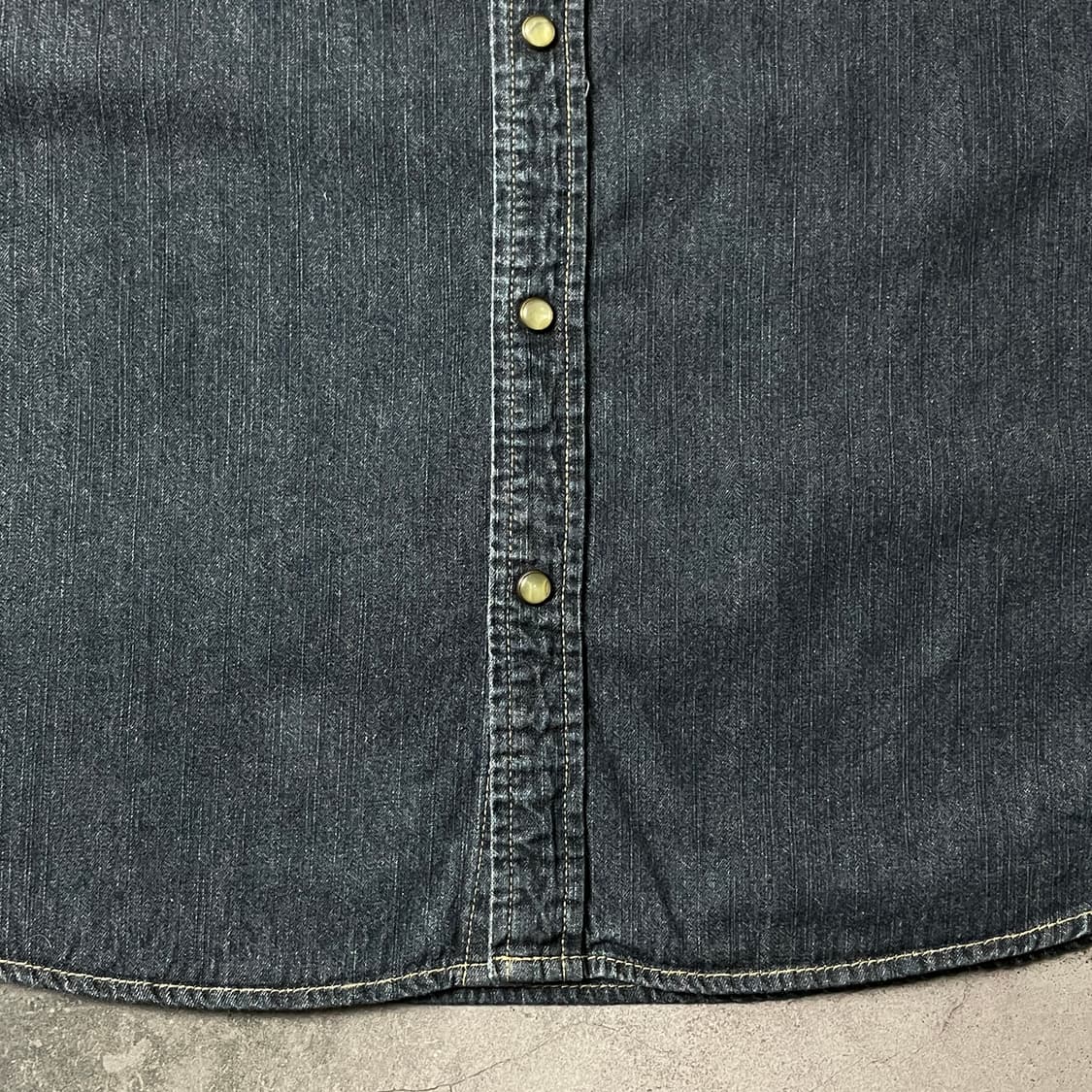 UNKNOWN 빈티지 인디고 스냅버튼 데님 코튼 셔츠 A00518 상품이미지4