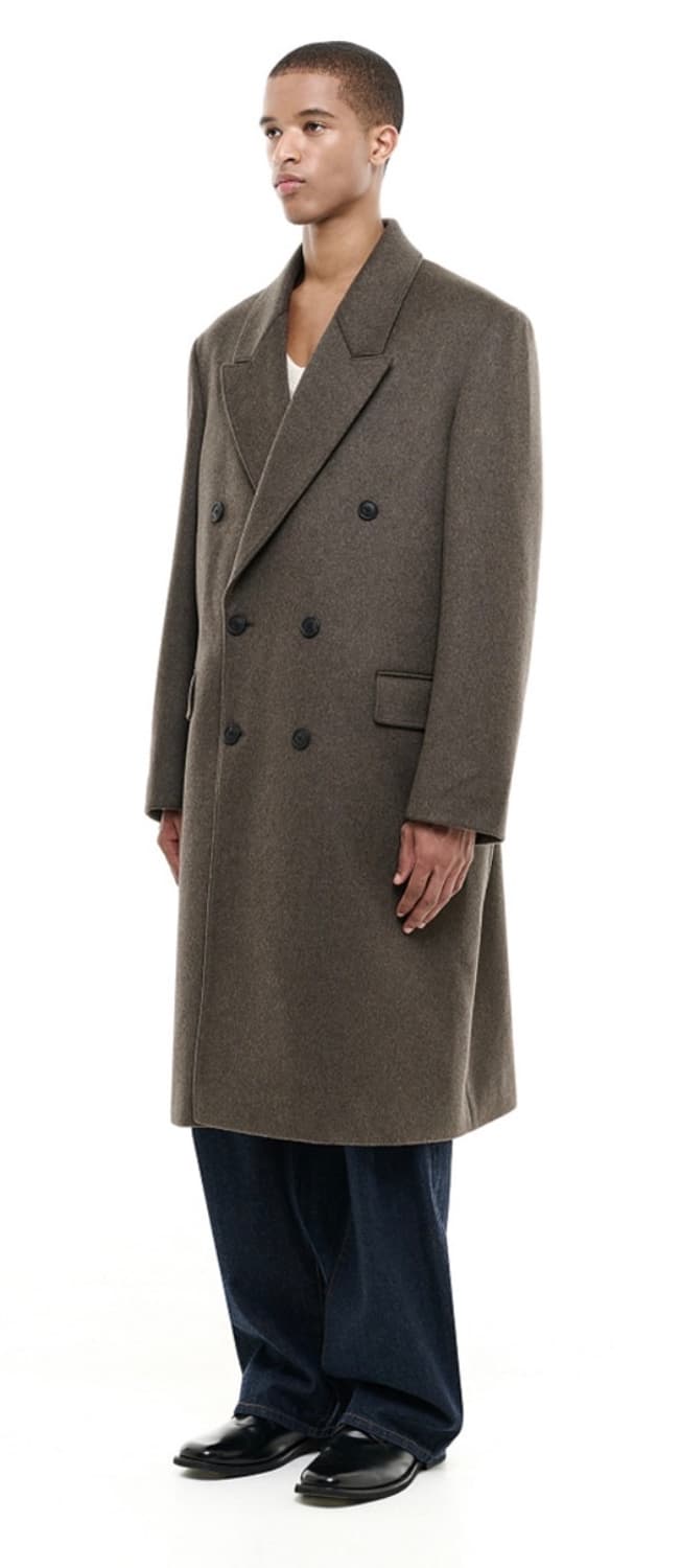 비슬로우 캐시미어 더블 코트 다크올리브 M 상품이미지4