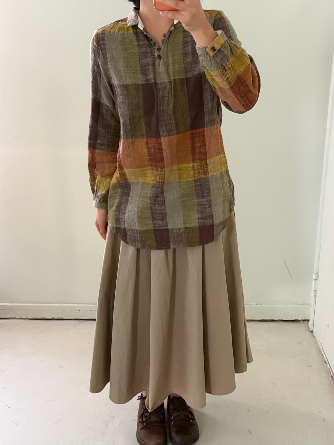 일본빈티지 모리 체크 블라우스 셔츠  상품이미지4