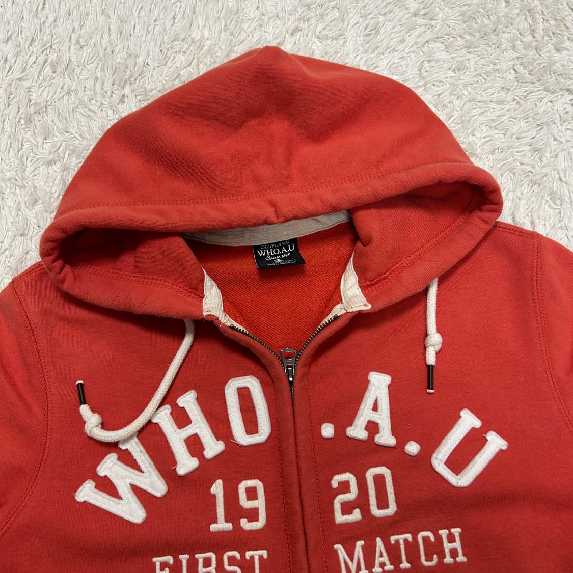 Who.A.U Orange Zip-Up Hoodie 상품이미지5