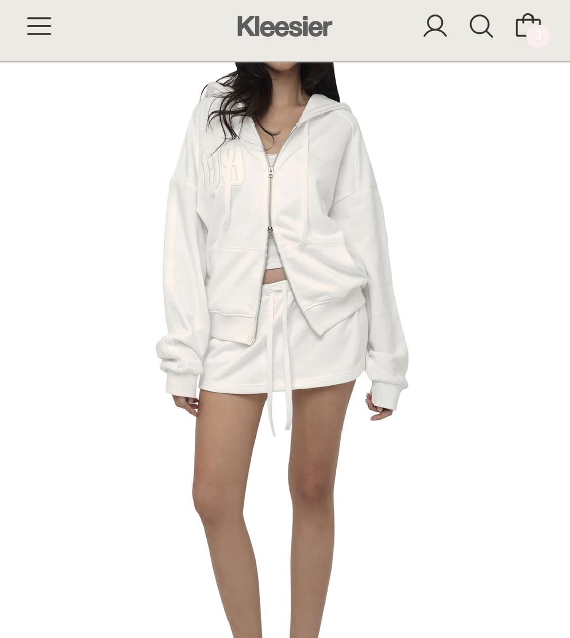 새상품 클리시어 09 스커트 화이트 상품이미지2