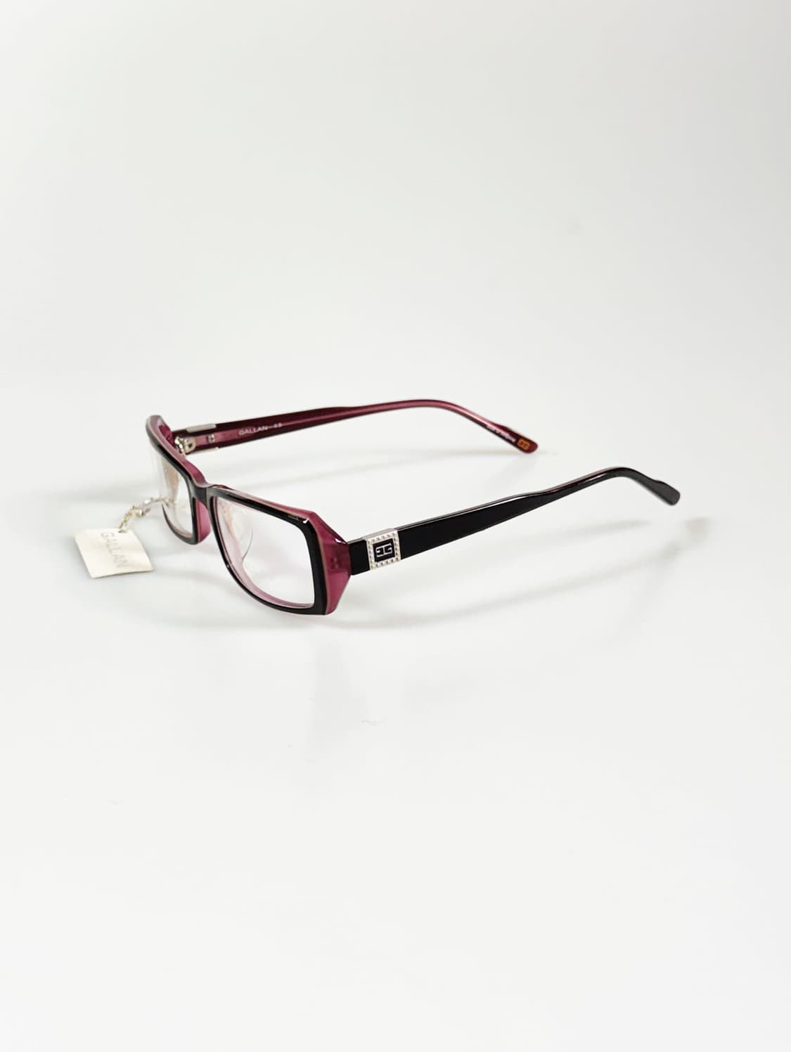 GALLAN 블랙 투톤 스퀘어 뿔테 프레임 빈티지 안경 상품이미지3