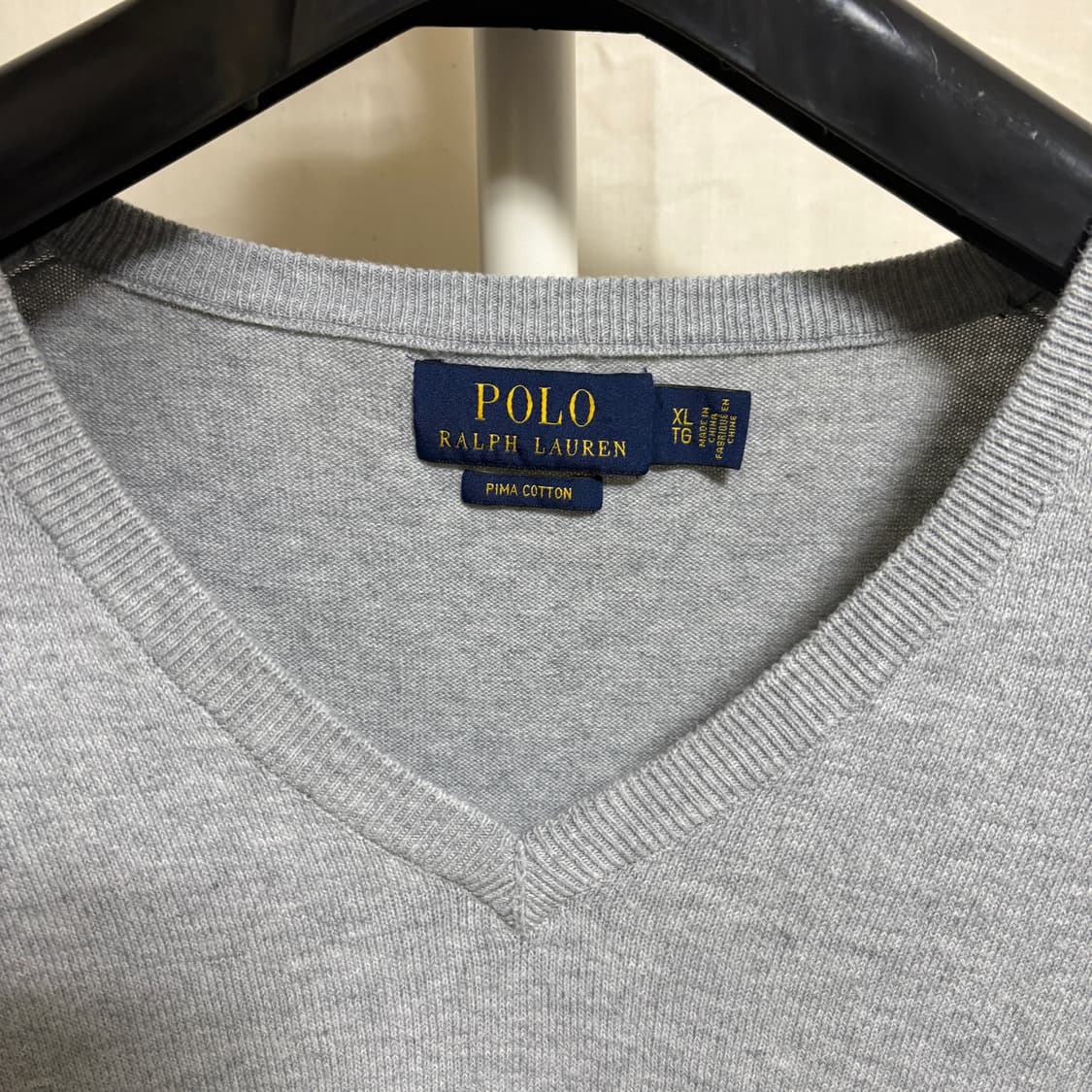 폴로 랄프로렌 피마코튼 V넥 니트 / 그래이, XL 상품이미지4