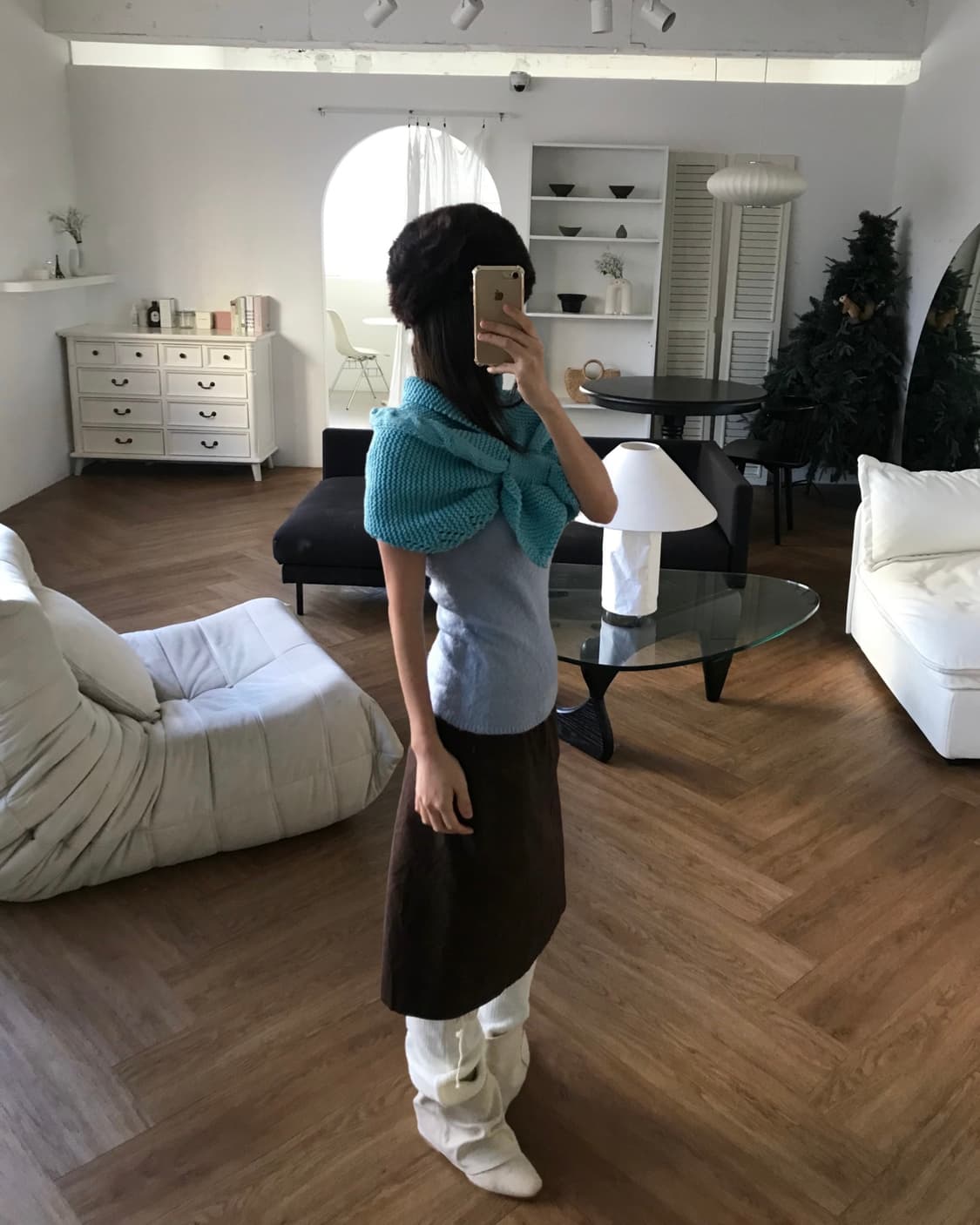 vintage suede brown skirt (26inch) 상품이미지4