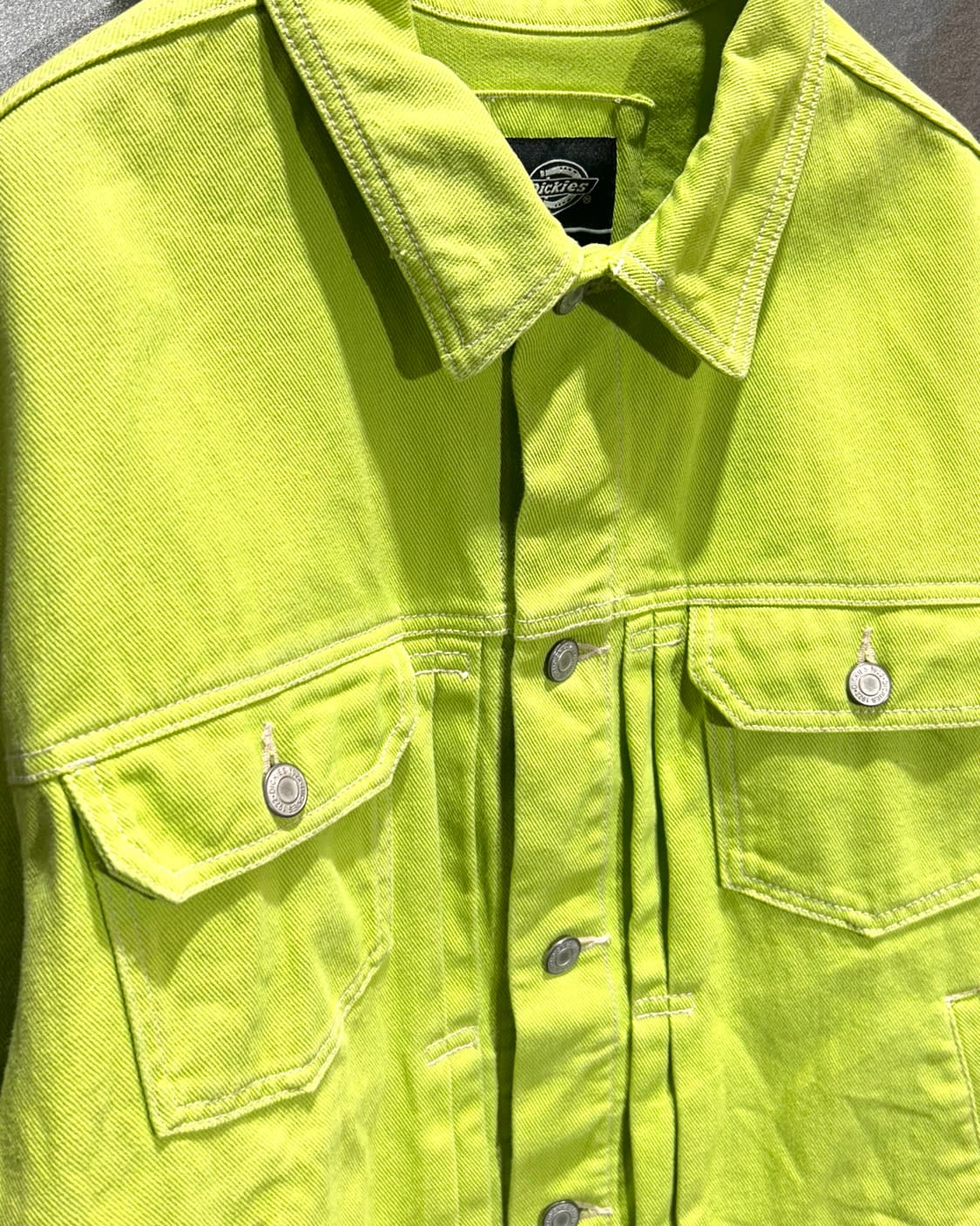 M 디키즈 투포켓 네온그린 데님 자켓 상품이미지4