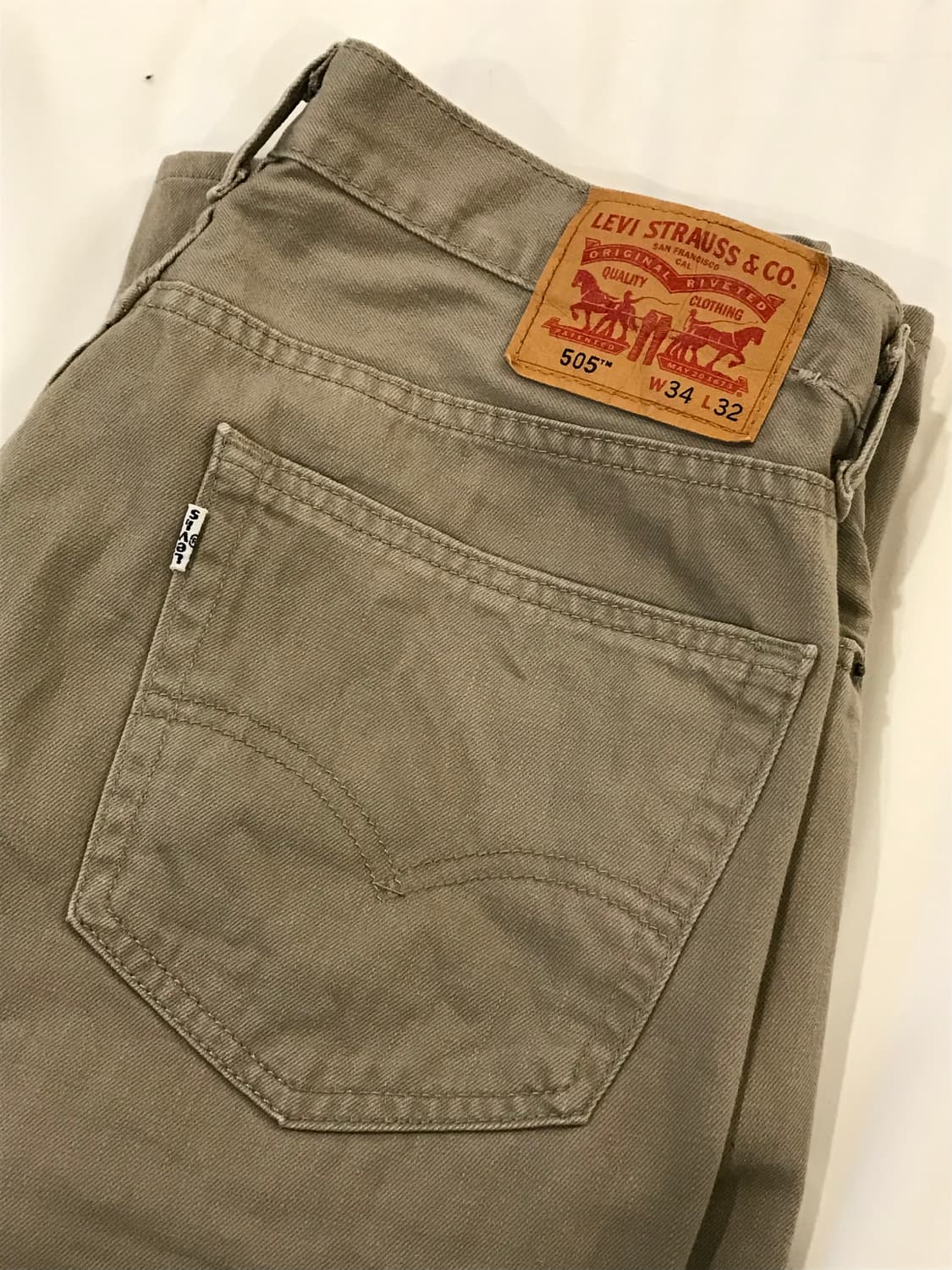 리바이스 505 화이트탭 34/32 베이지 팬츠 상품이미지10