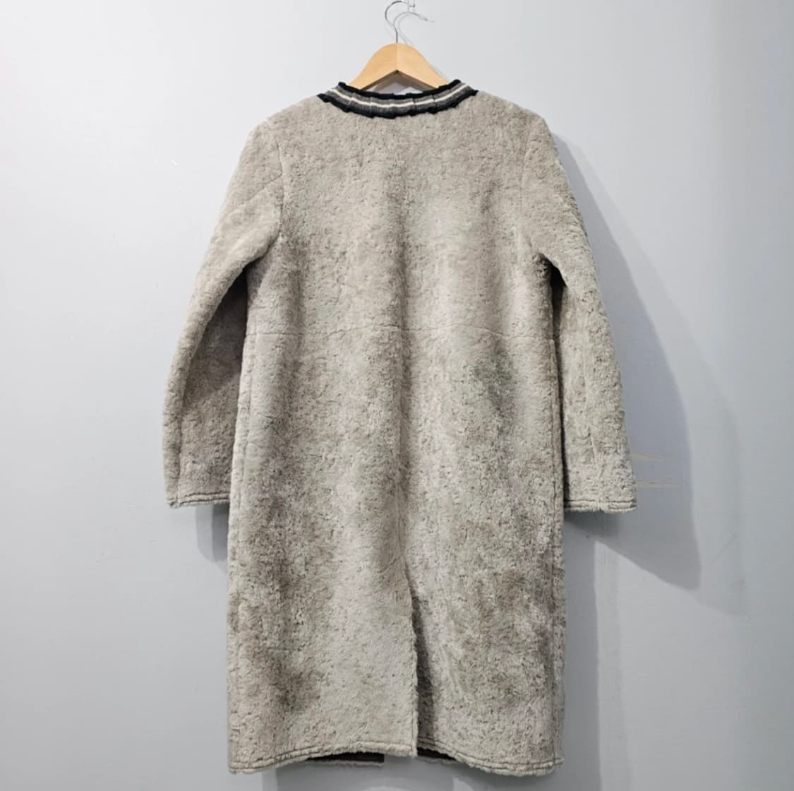 베네통 그레이 퍼 롱코트 ~55 상품이미지3