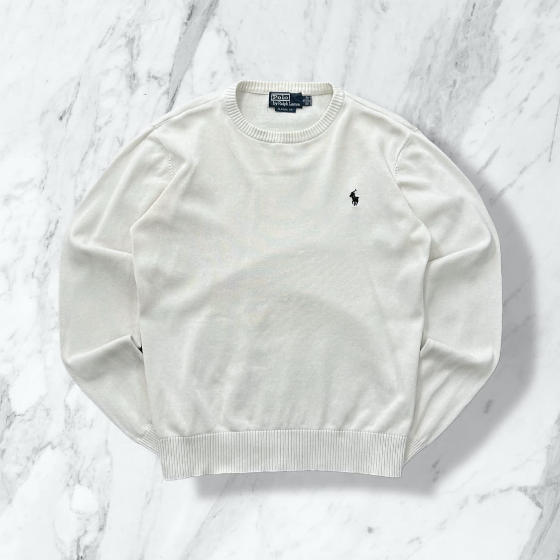폴로 랄프로렌 화이트 라운드 니트  상품이미지1