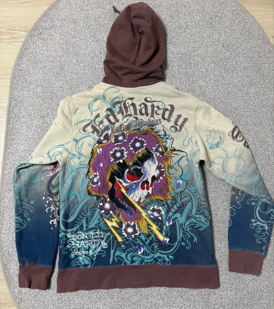 에드하디 스컬 프린팅 후드집업 상품이미지2