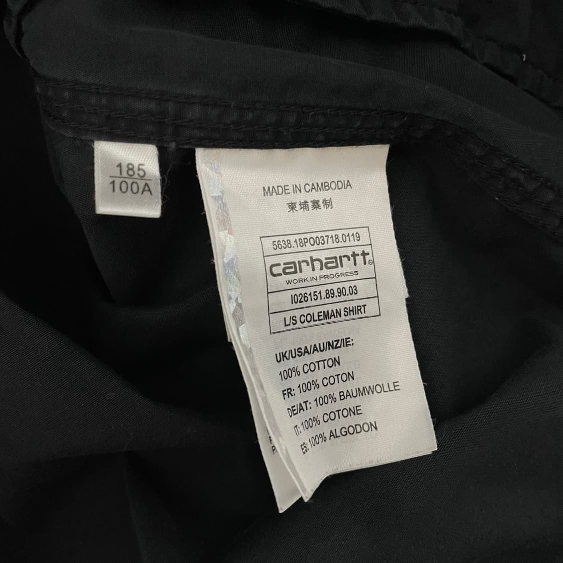 칼하트/ 콜맨 셔츠 블랙/ XL 상품이미지7