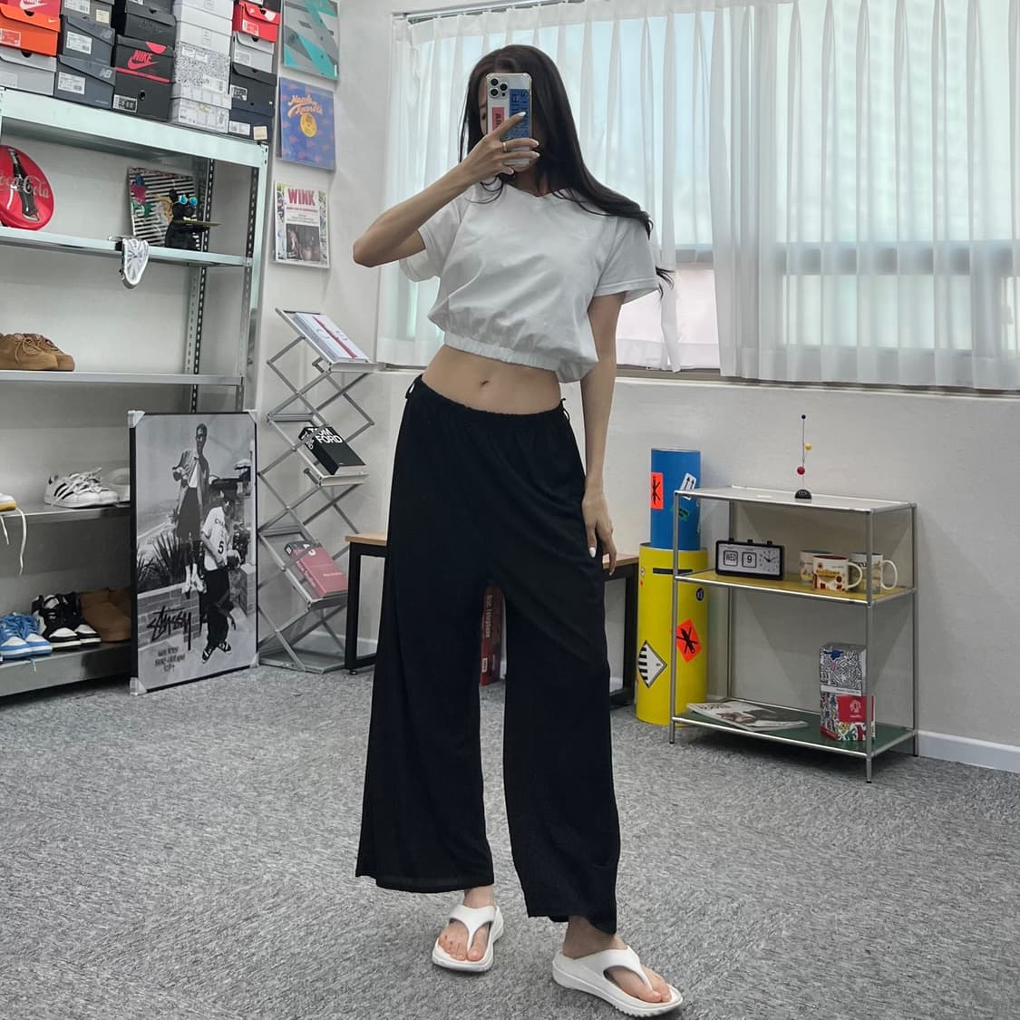 (WOMEN M)90'S 아디다스 크롭 반팔-Y296 상품이미지6