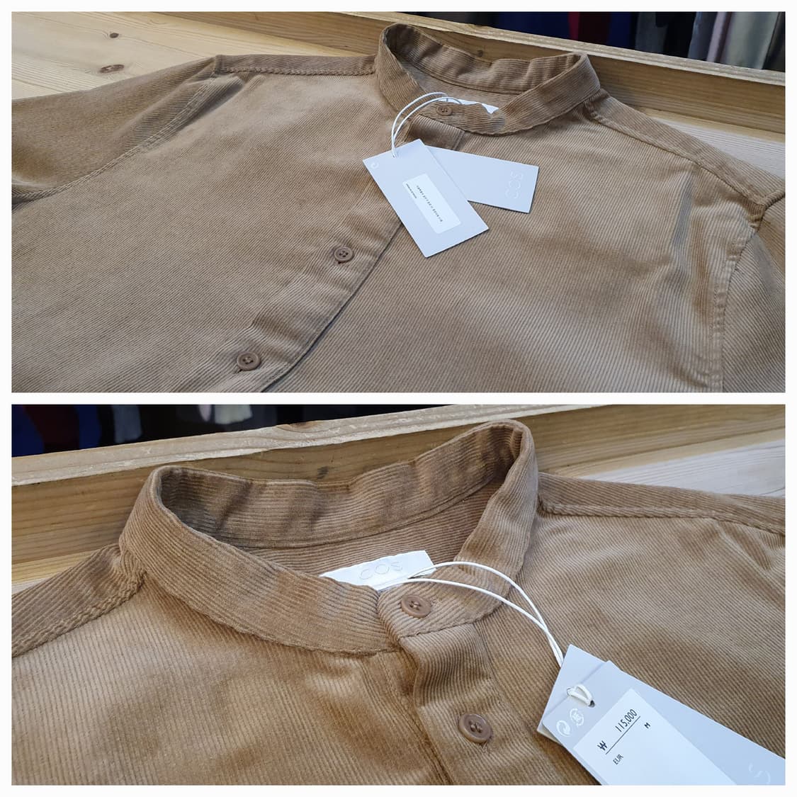 (새상품)100.COS 코듀로이 하이넥셔츠 상품이미지5