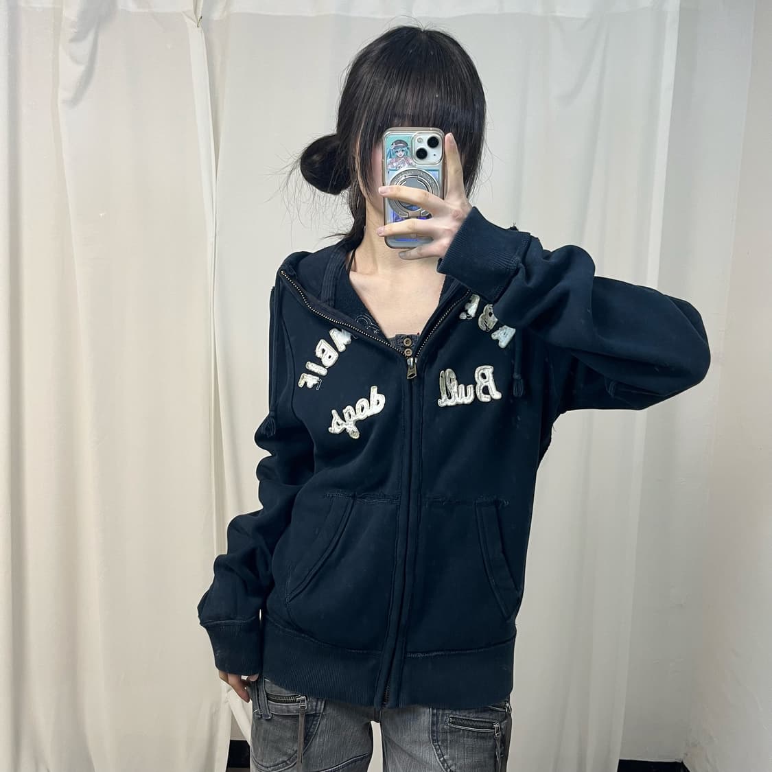 Abercrombie navy zip-up hoodie 상품이미지1
