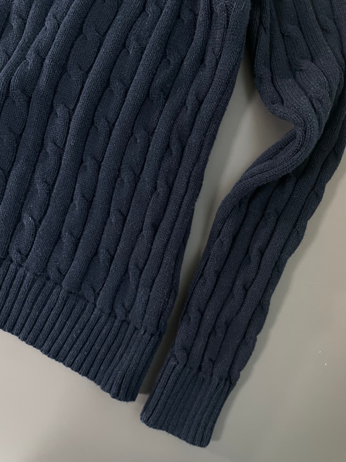 [M] 폴로 랄프로렌 코튼 케이블 꽈배기 브이넥 니트 스웨터 상품이미지4