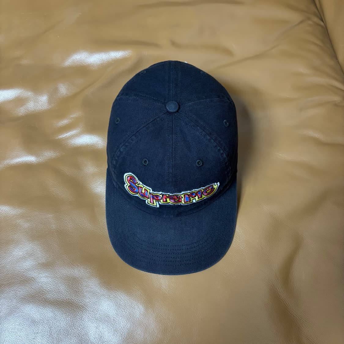 Supreme 슈프림 블랙 6패널 볼캡 모자 (Washed Black) 상품이미지5
