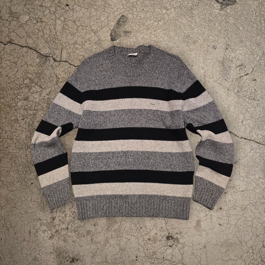 Lacoste 크루넥 스트라이프 니트 스웨터 상품이미지1