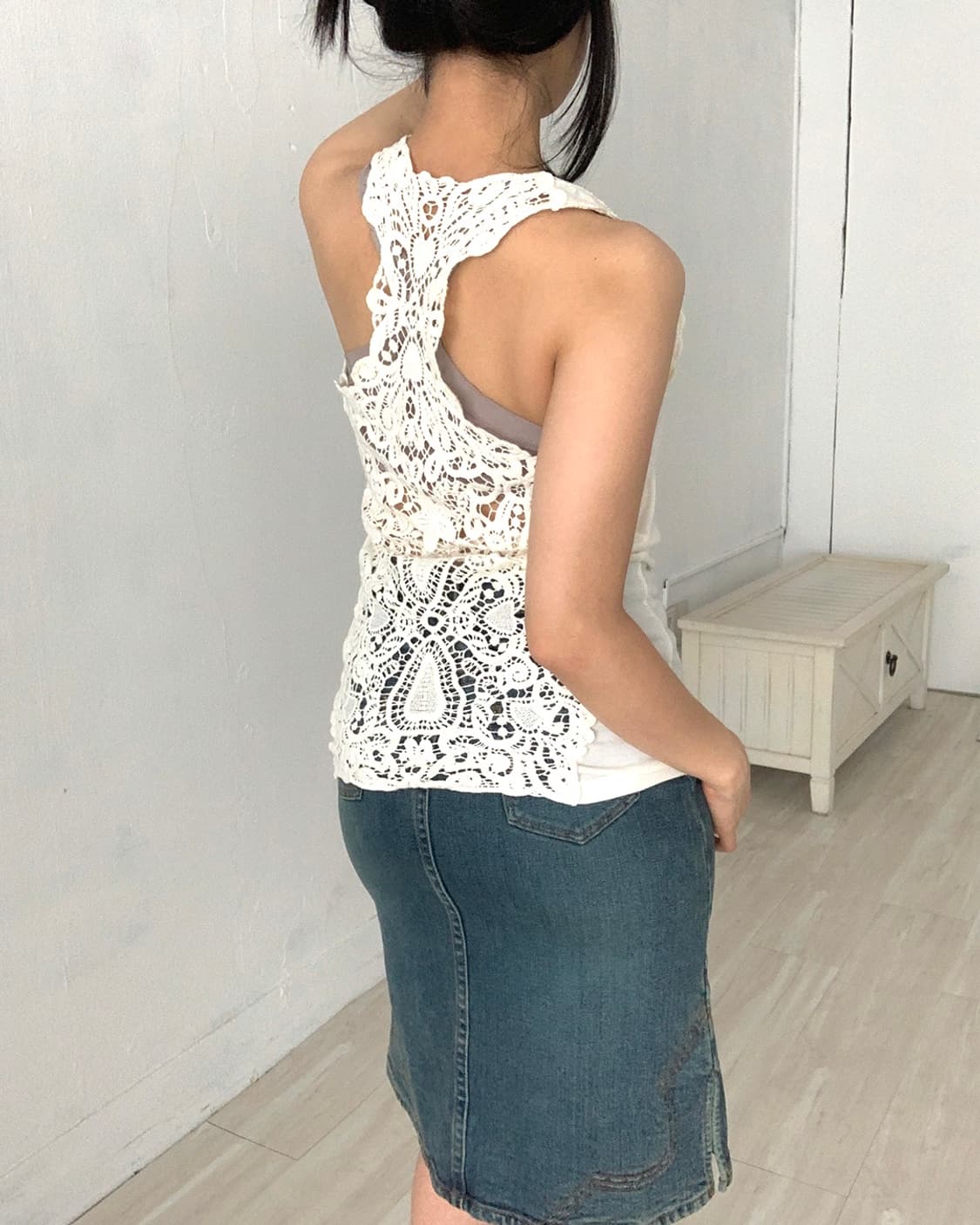 Ivory Crochet Back Point Sleeveless 상품이미지7