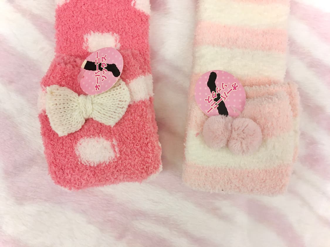 히메갸루 조지후쿠 룸삭스 세트 폼폼이 도트 리본 룸웨어 폭닥 상품이미지4