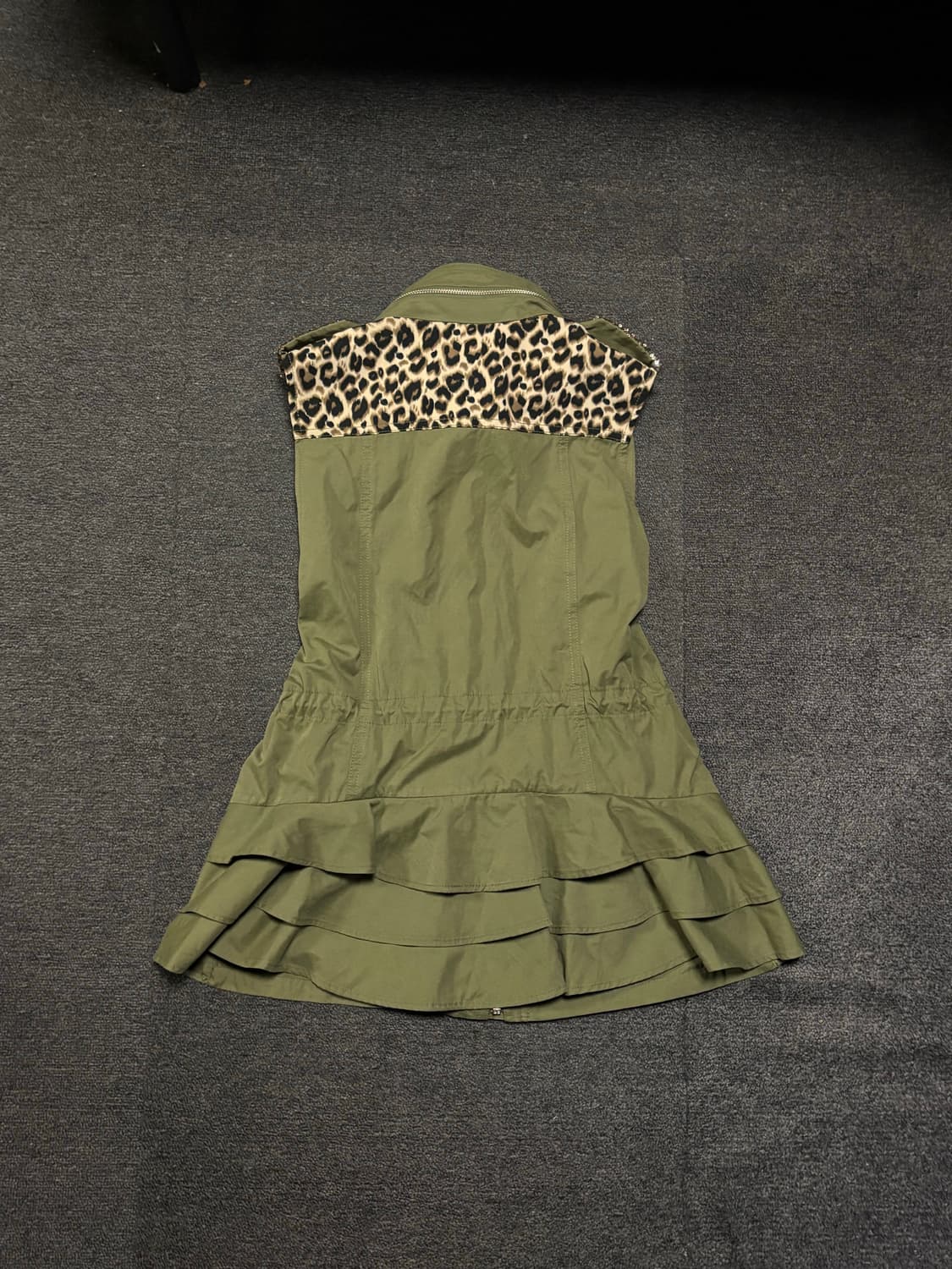 Gyaru Y2K Leopard vest skirt 상품이미지4
