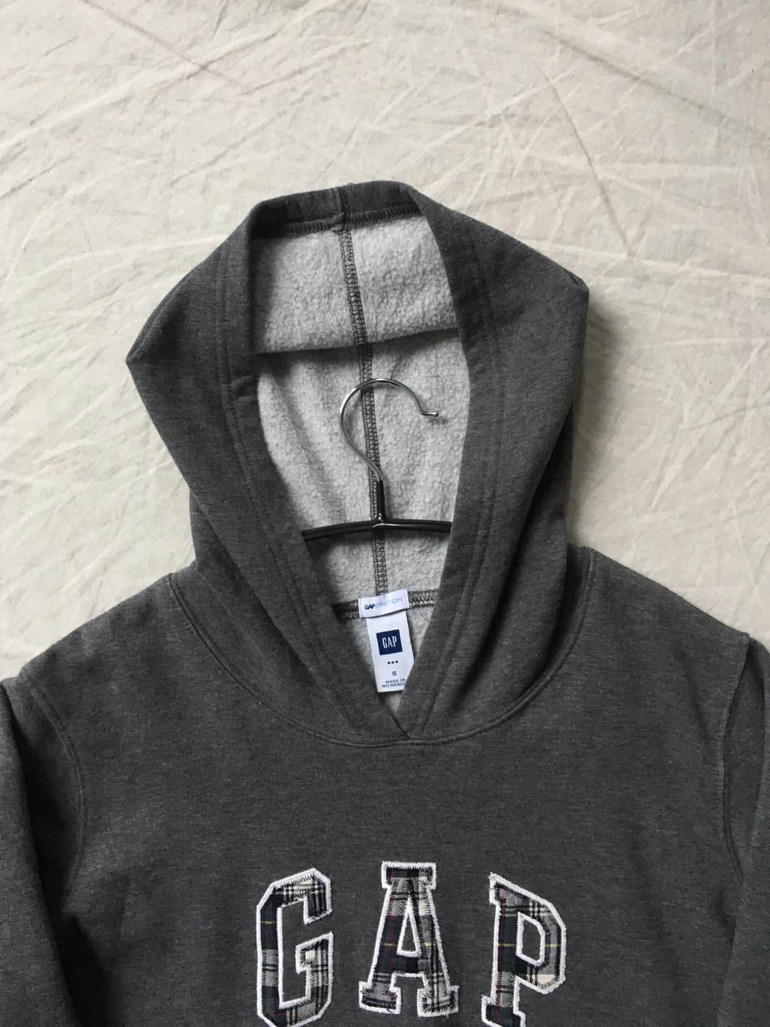 갭 체크패턴 패치로고 후드티 상품이미지4