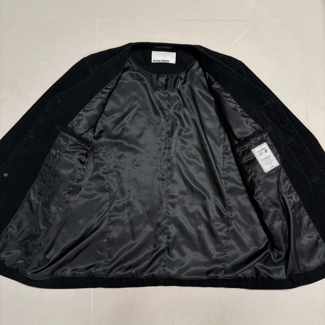 정품 비슬로우 블랙 코듀로이 셋업 카라리스 자켓 벨티드 팬츠 세트 상품이미지8