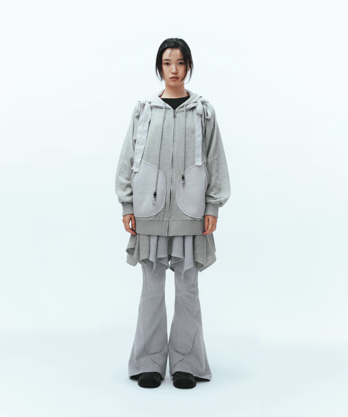 코이세이오 이어머프 후드 집업 라이트 그레이 상품이미지3