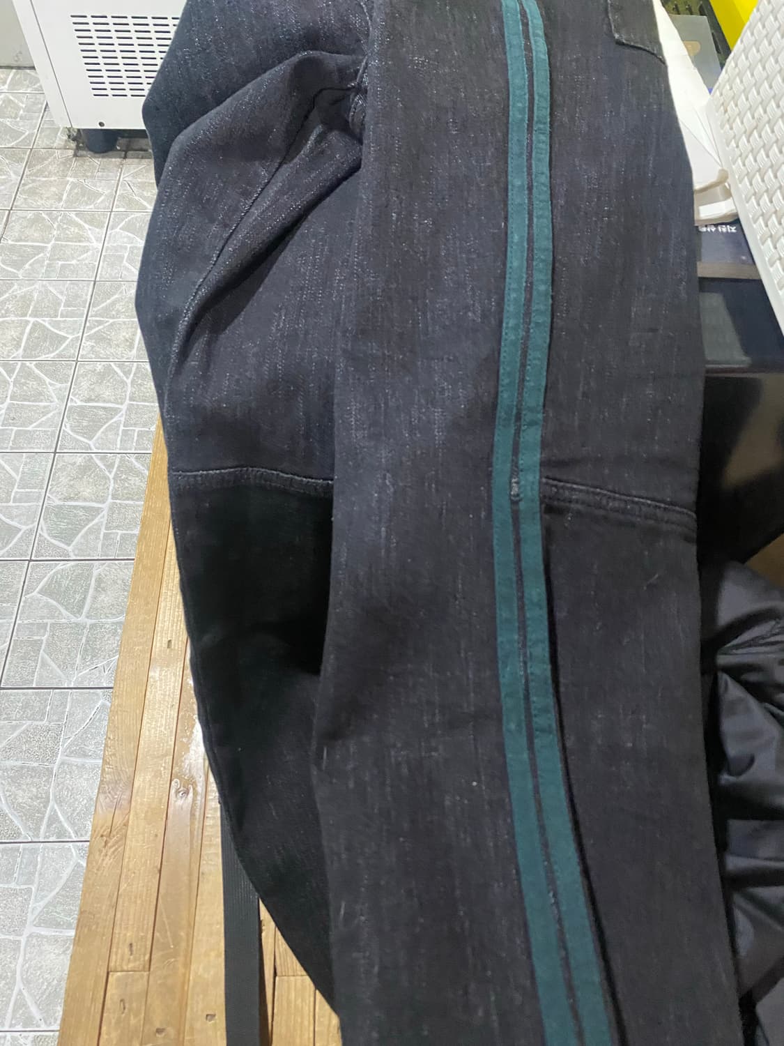 블랙 옆라인 데님 팬츠 상품이미지5