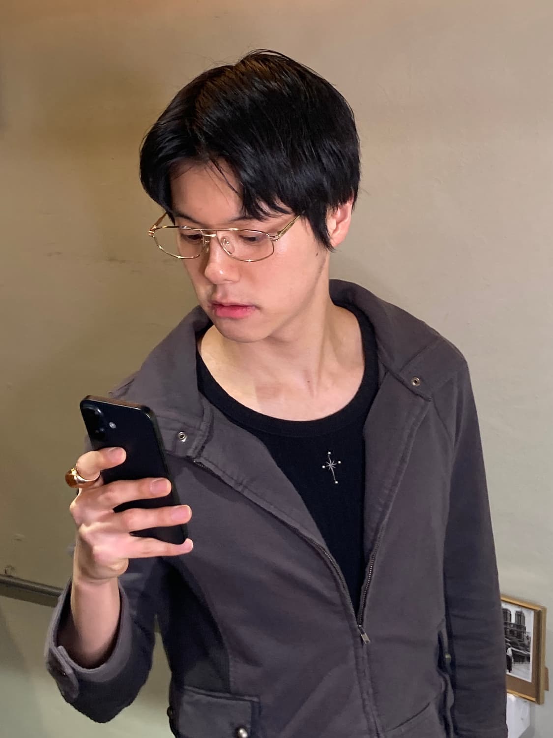 SJ 90's 18K GP 하금테 안경 상품이미지2