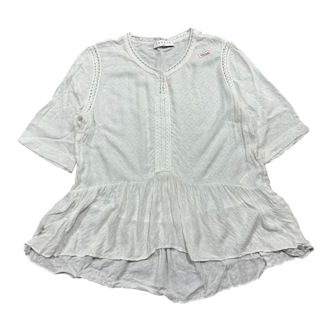 ✨ (바배) 산드로 레이스 페플럼 블라우스  상품이미지1