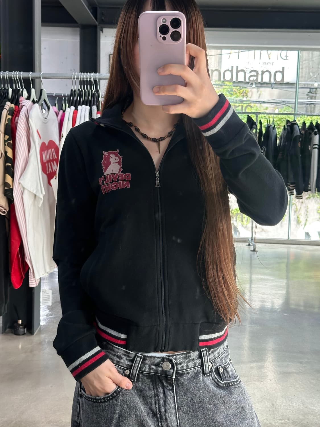 히스테릭글래머 데빌나이트 져지집업 상품이미지4