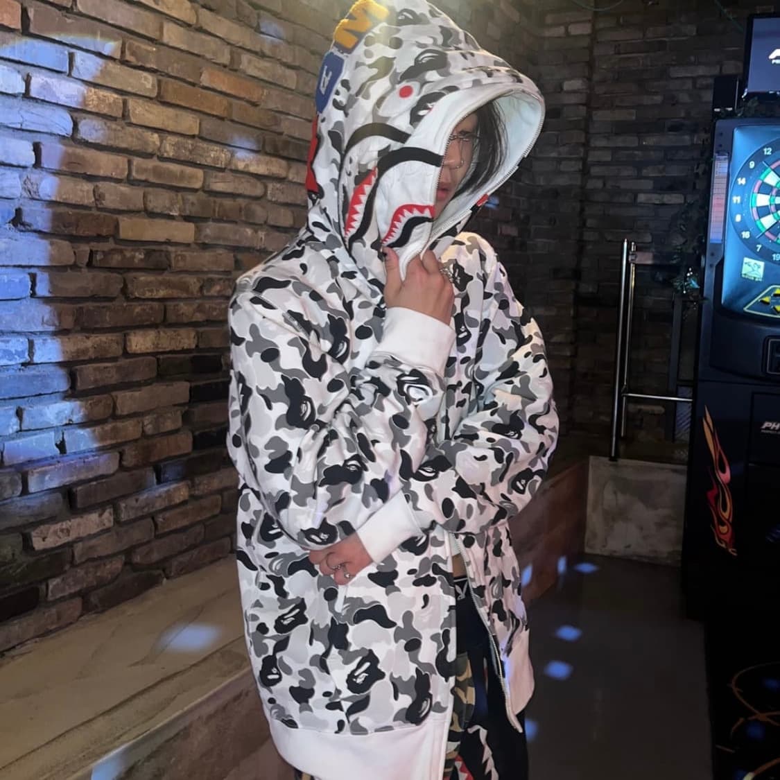 [xl] 베이프 후드집업 더블샤크 카모 화이트 상품이미지2