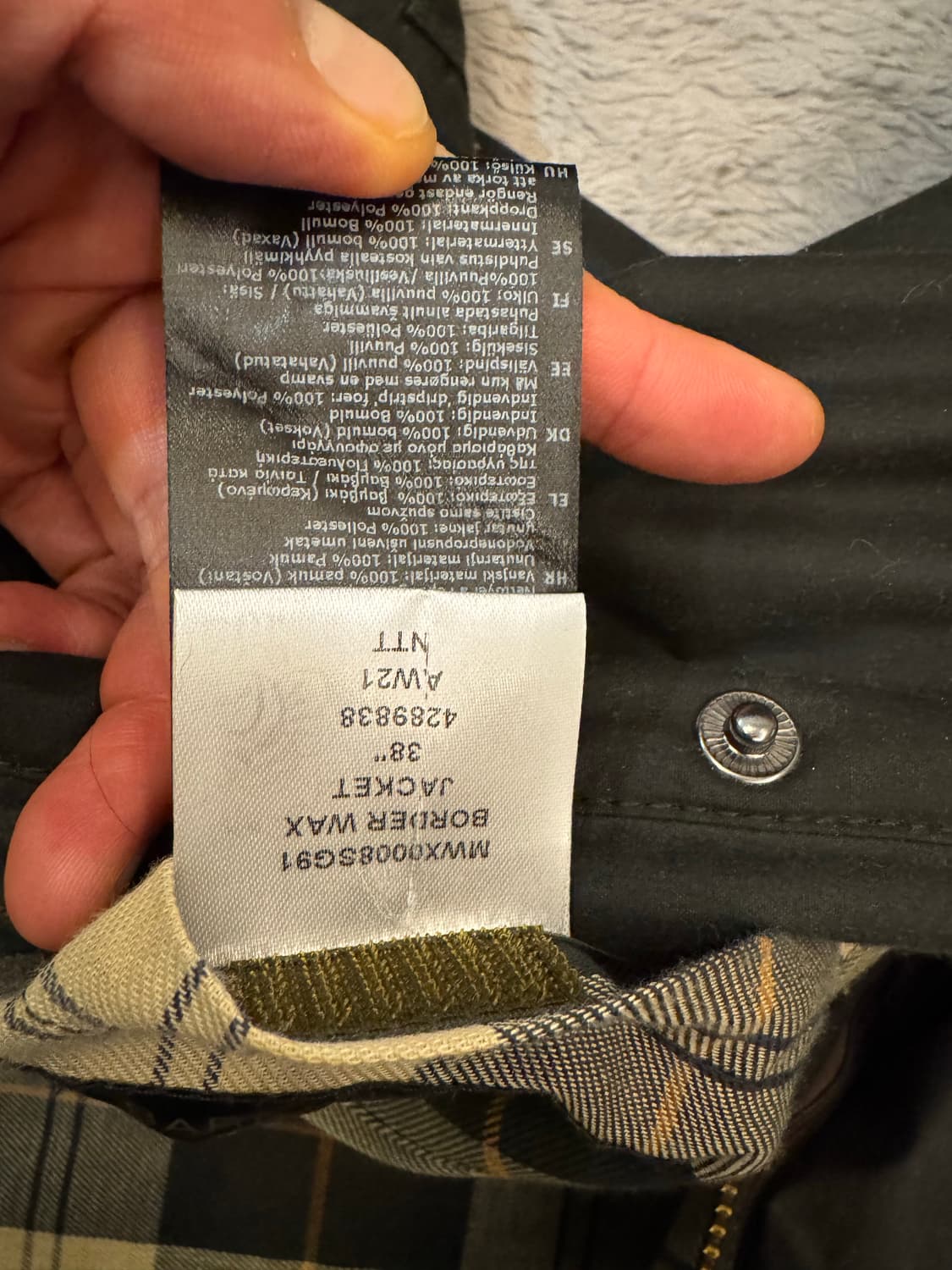 바버 보더 왁스자켓 세이지 (38) 상품이미지2