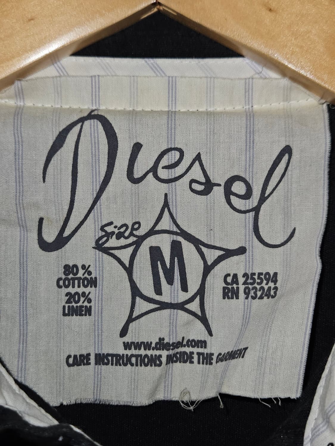 디젤 DIESEL 견장 폴로 반팔 카라티 피케티 빈티지 웨스턴 린넨 M 상품이미지4