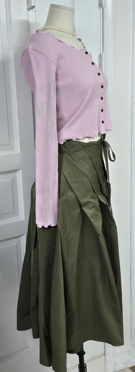 아지포레스트 사선 스커트 상품이미지3