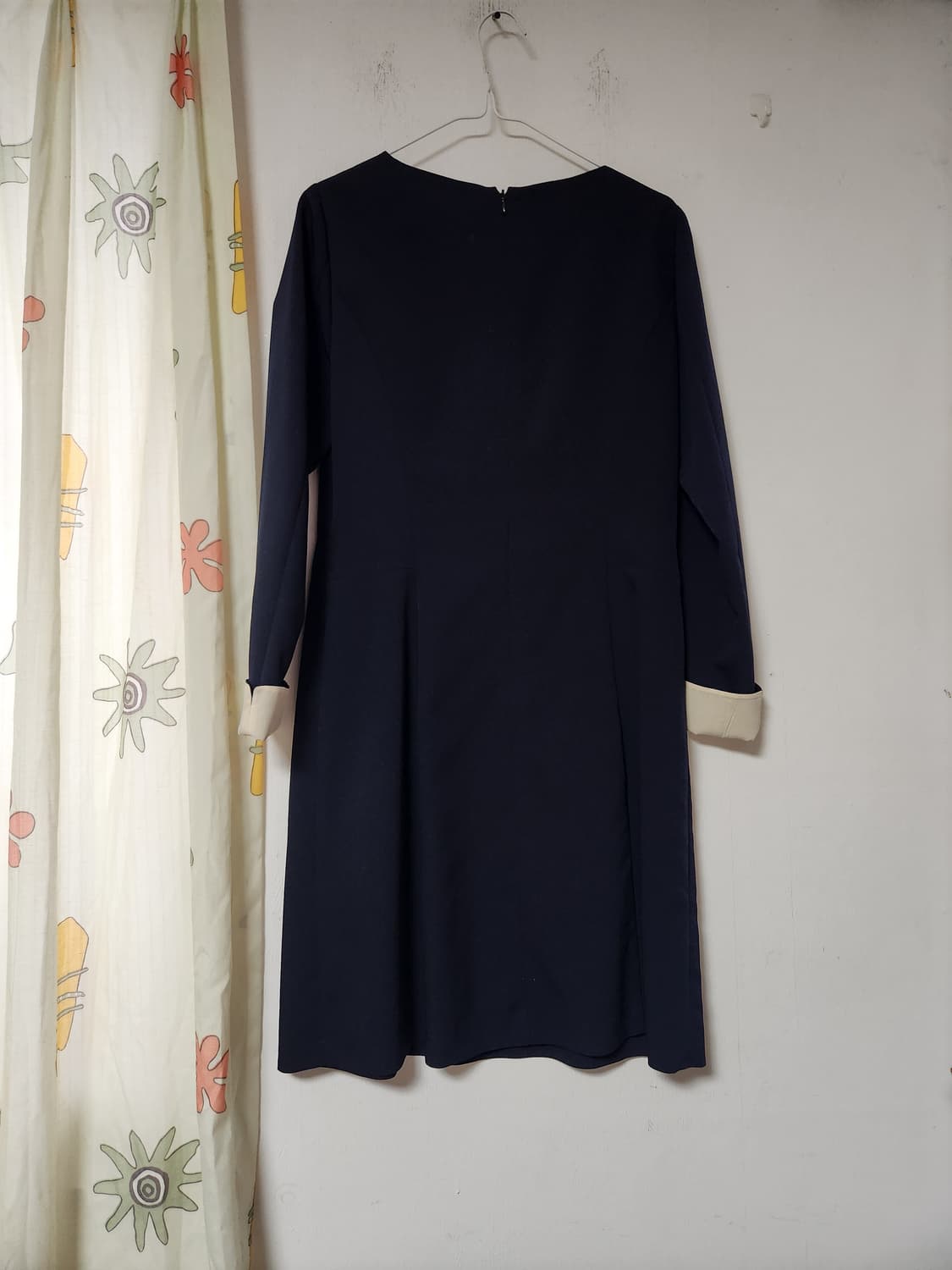 네이비 긴팔 원피스 배색 포인트 66 상품이미지2