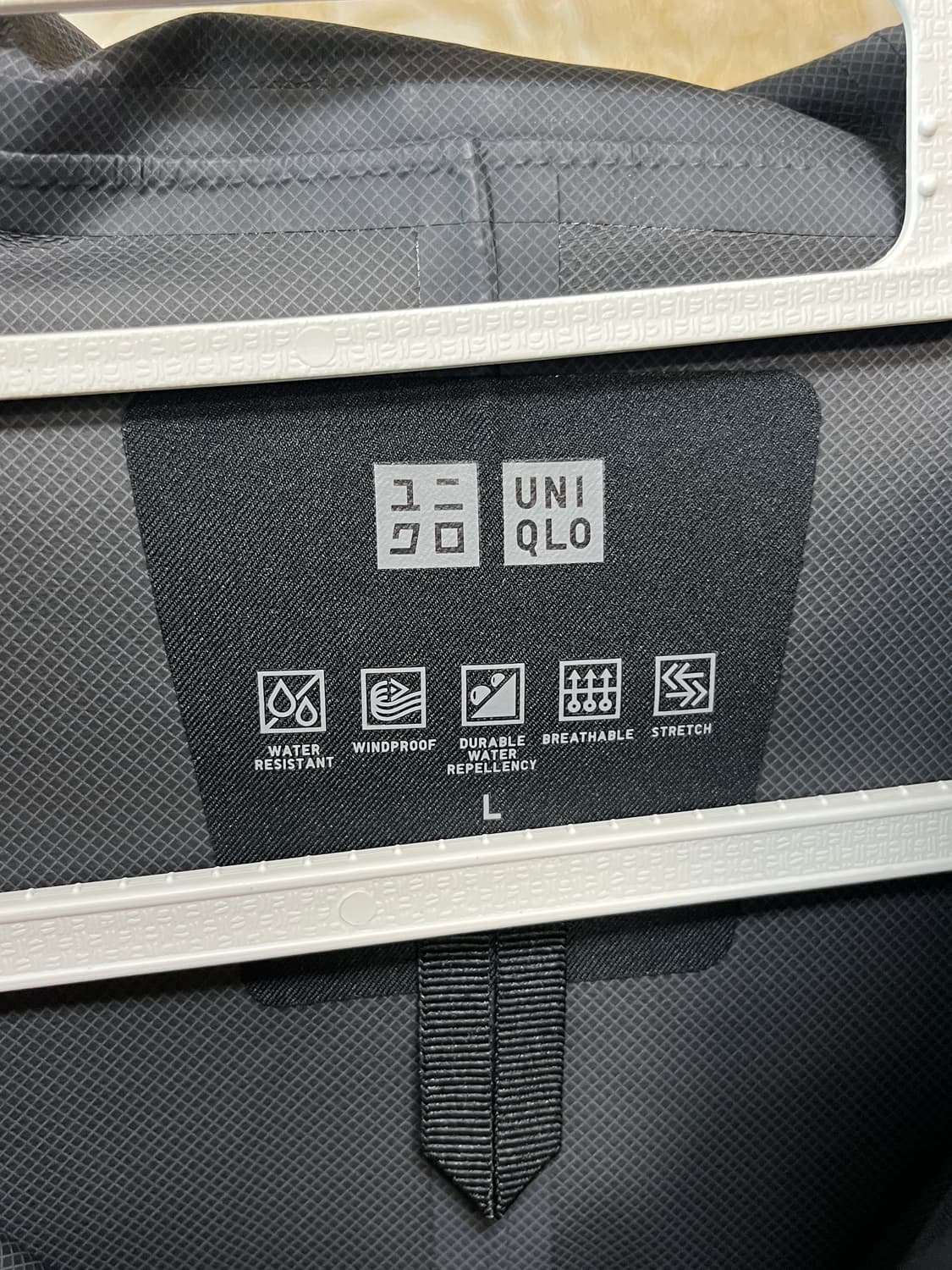 유니클로 블록테크파카 블랙 L 상품이미지3