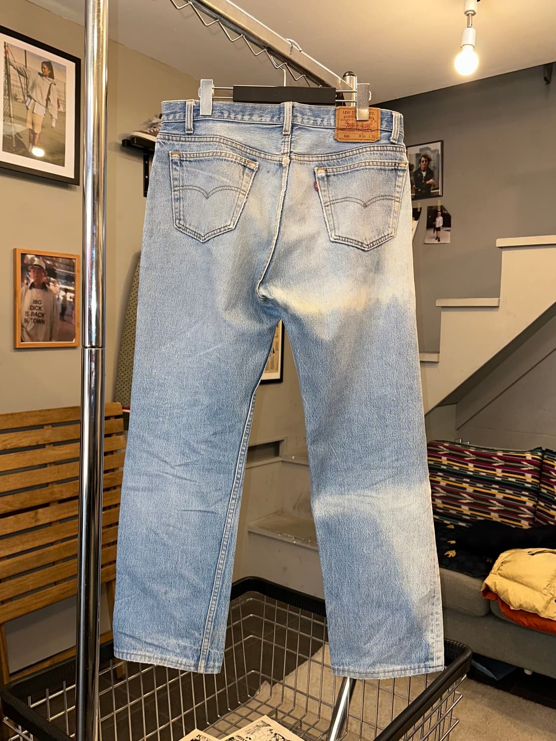 90’s Levi’s 501 532 denim washed pants  상품이미지8