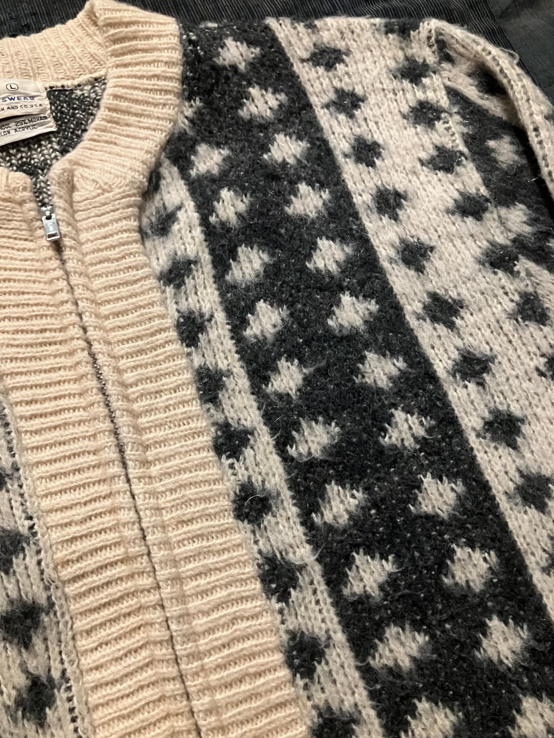 🇺🇸 60s USA 시어스 Sears 모헤어 집업 가디건 상품이미지3