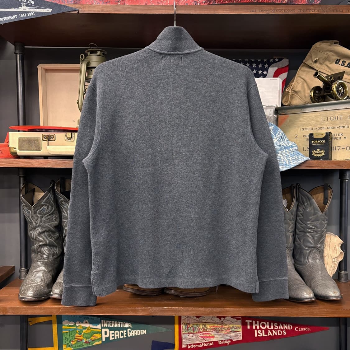 90s 폴로 랄프로렌 파인리브 하프집업 코튼니트 스웨터 차콜 N640 상품이미지2