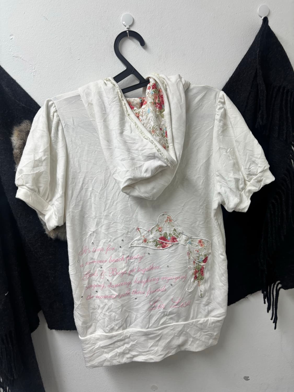 리즈리사 왕리본 화이트 플라워 후드집업 상품이미지8