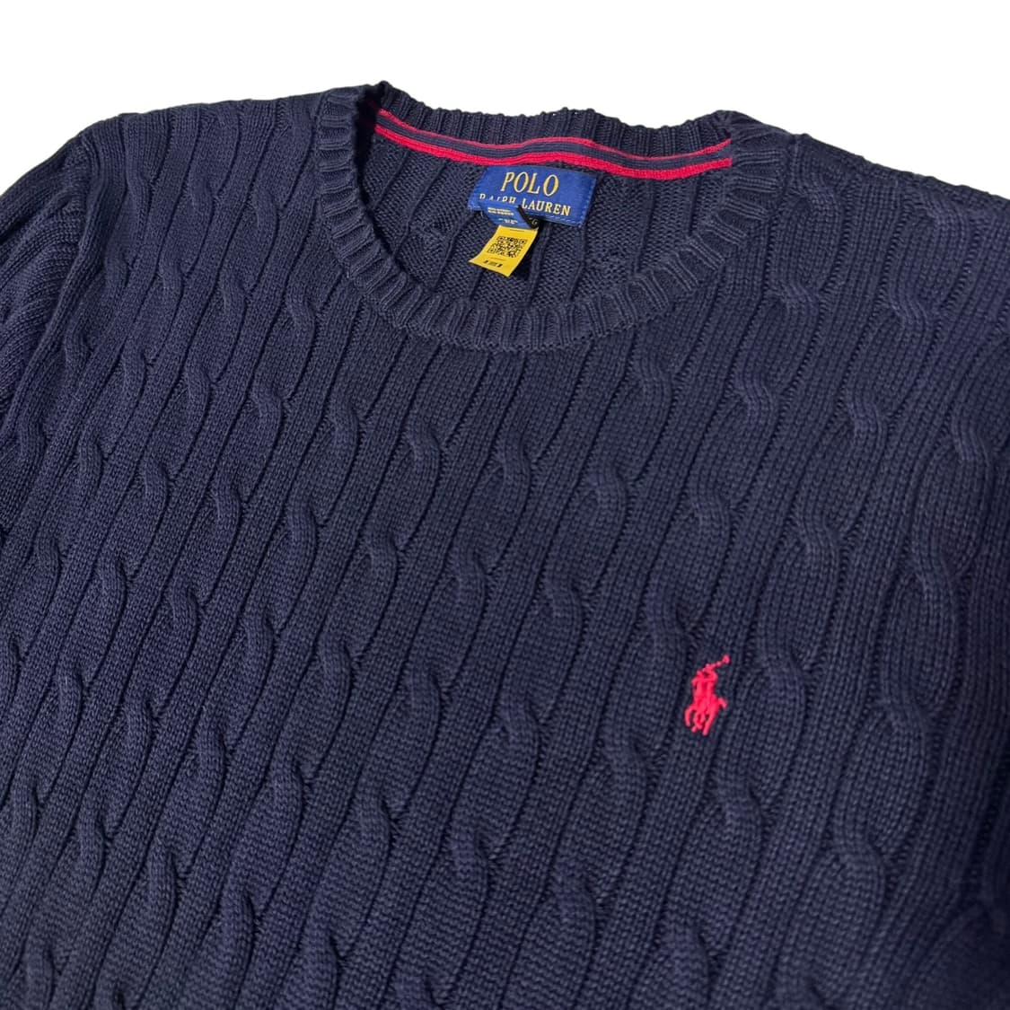 신형 QR라벨 폴로 랄프로렌 네이비 꽈배기 니트 상품이미지2