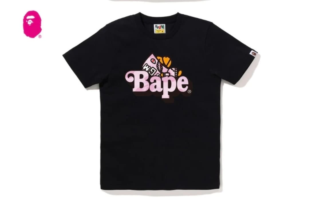 베이프 정품 XS  파스텔 카모 샤크 마일로 온 베이프 반팔티 상품이미지1