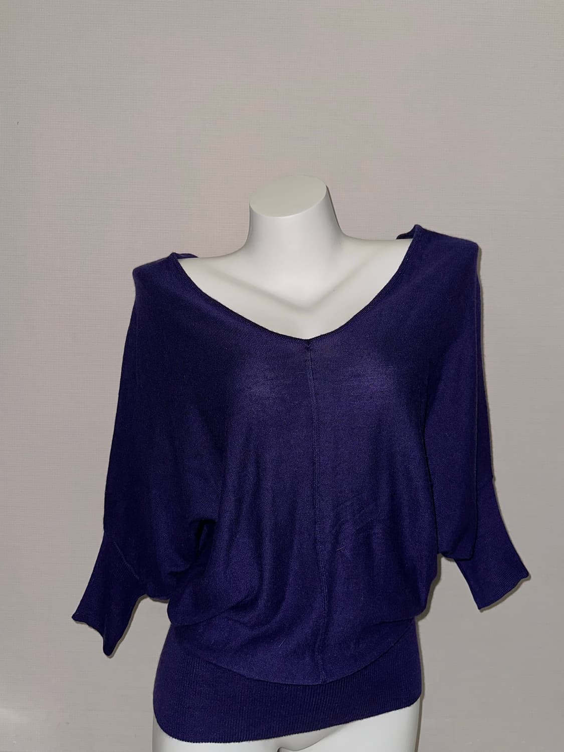 빈티지 퍼플 딥브이넥 투웨이 레이어드 니트 (원피스) 상품이미지2