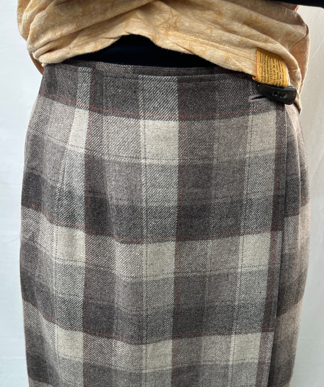check wool button skirt 상품이미지2