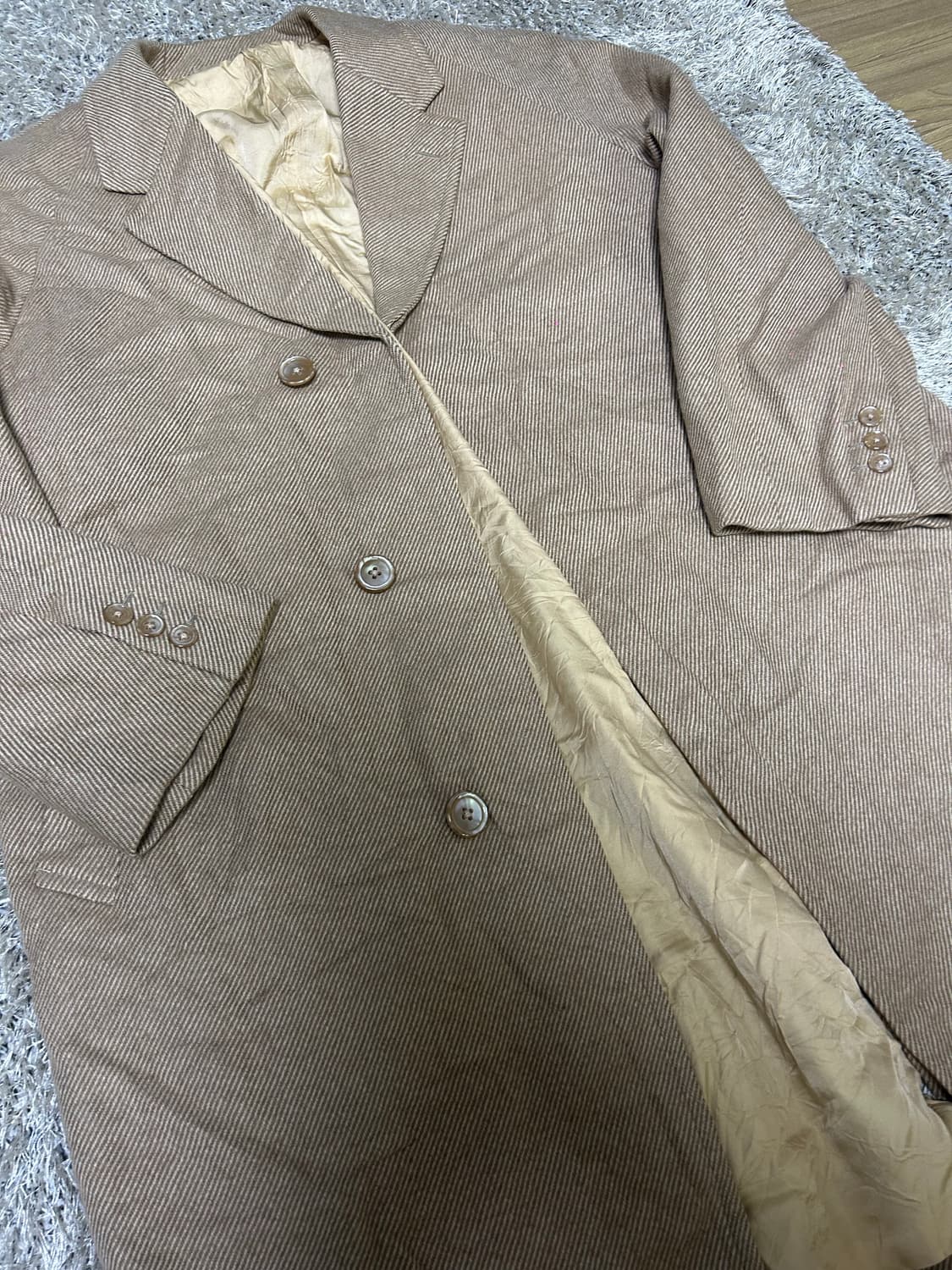 일제 미쓰코시 울 체크코트 사이 105 상품이미지2