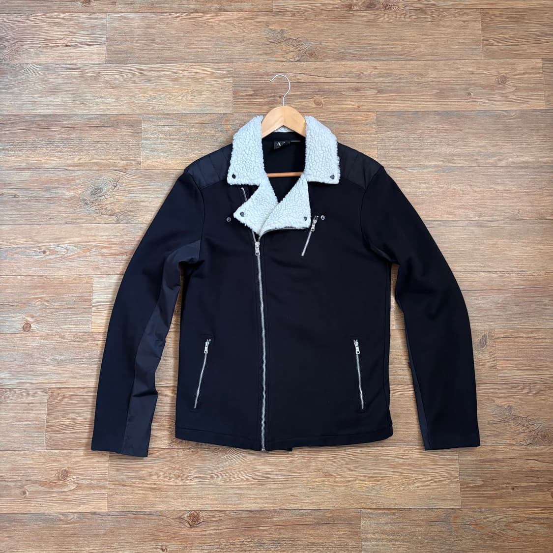 AX 알마니 익스체인지 슬림 95 M 블랙 투톤 라이더 자켓 바이커  상품이미지9