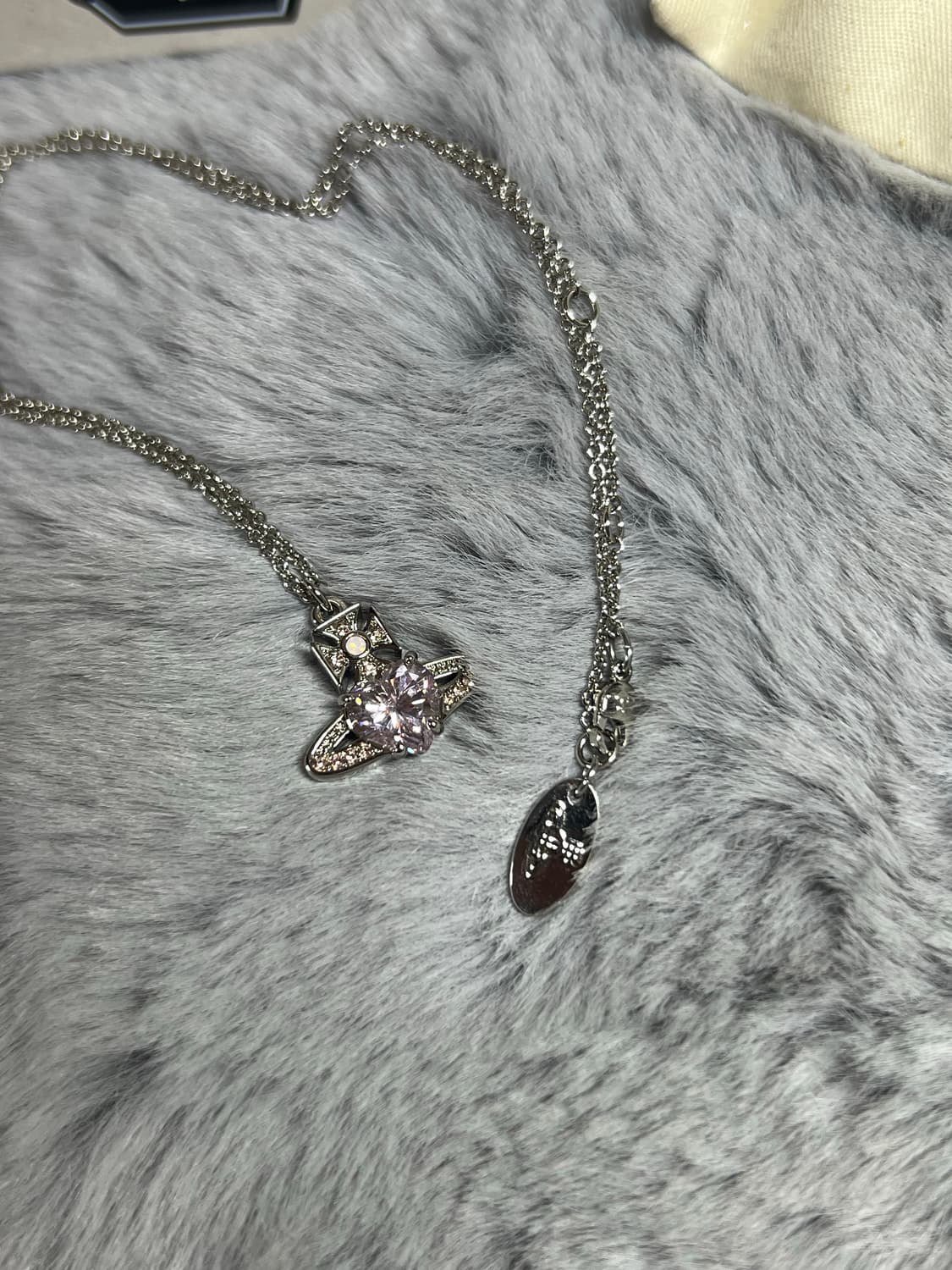 정품) 비비안웨스트우드 목걸이 아리엘라 핑크 플래티넘 로즈 상품이미지6