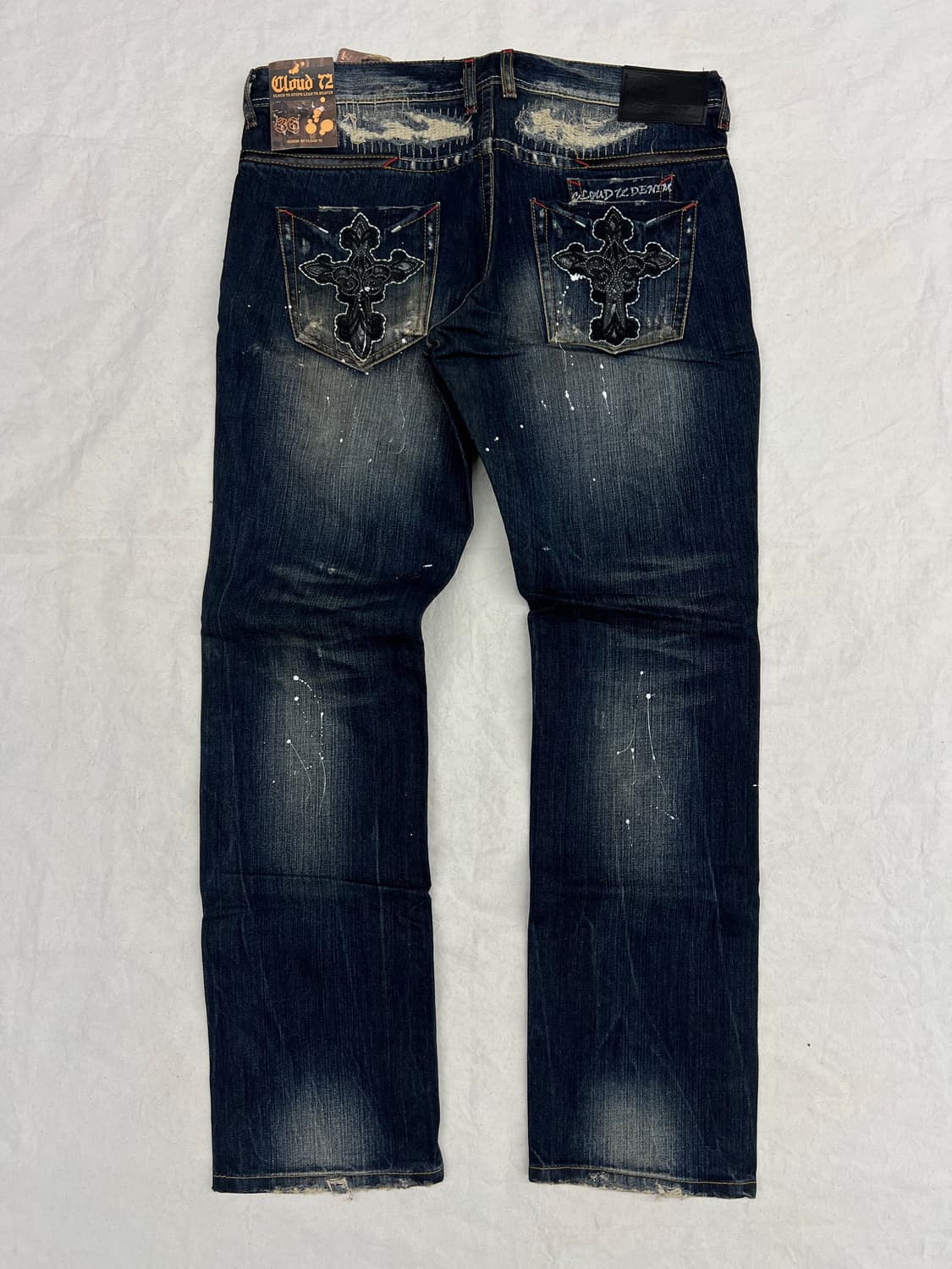 페인팅 포켓자수 워싱진 상품이미지8