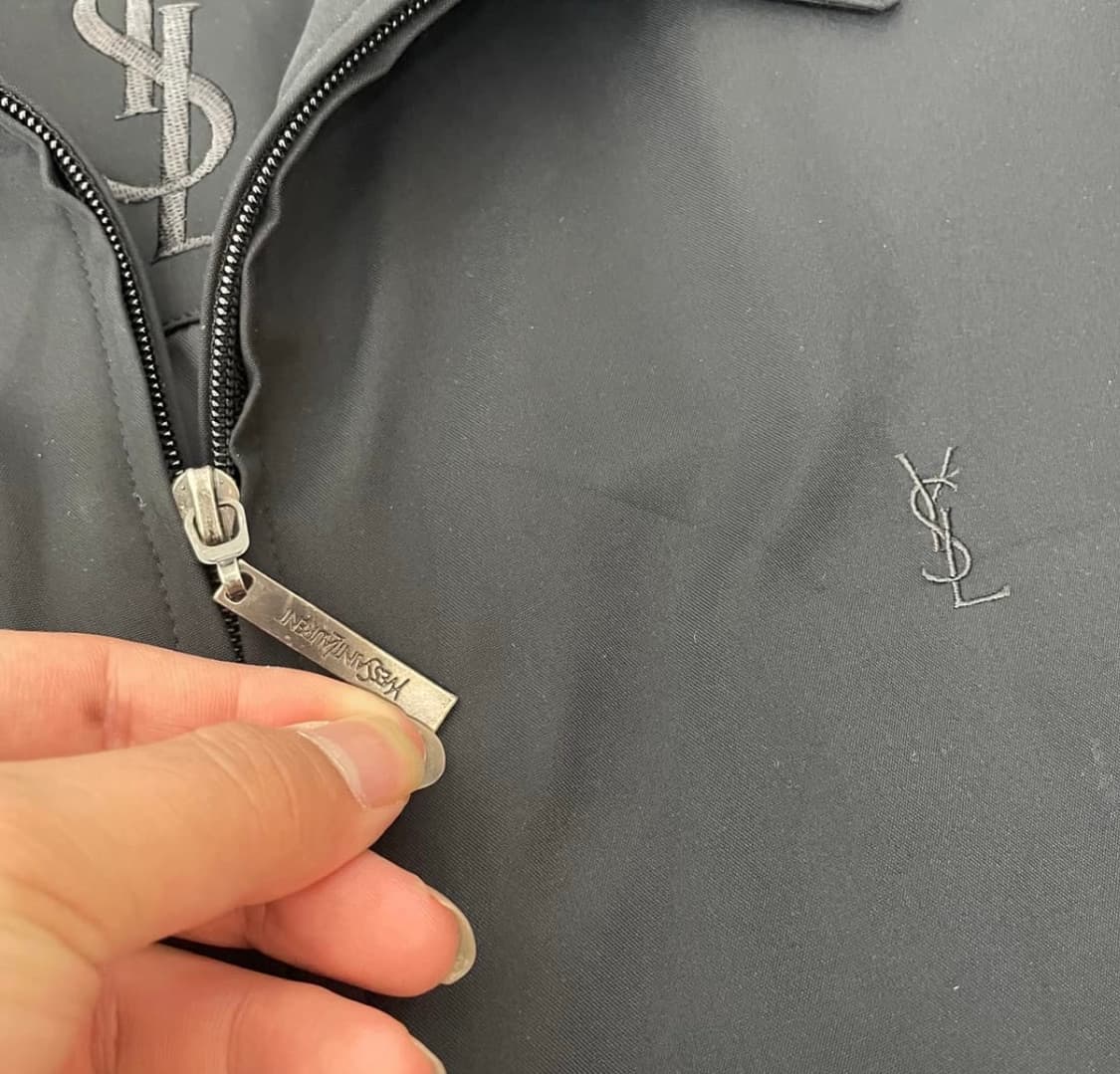 입생로랑 블랙 로고 오버핏 폴리쉘 블루종 자켓 상품이미지7