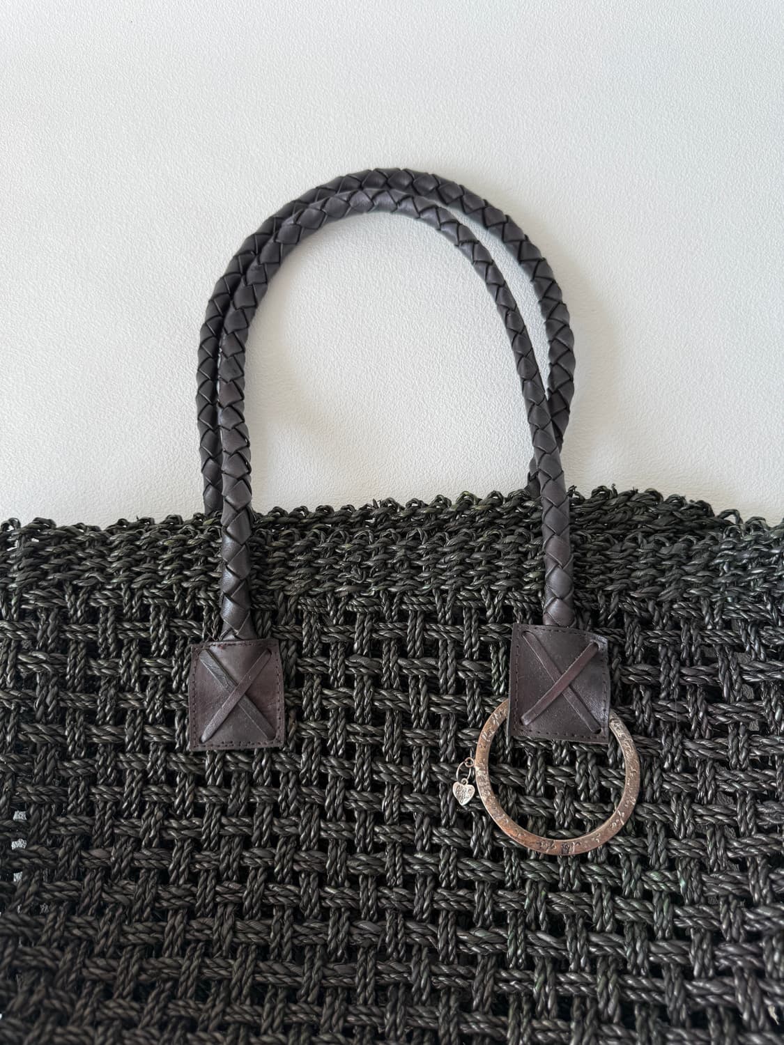 Pre owned 레더핸들 라탄백 상품이미지2